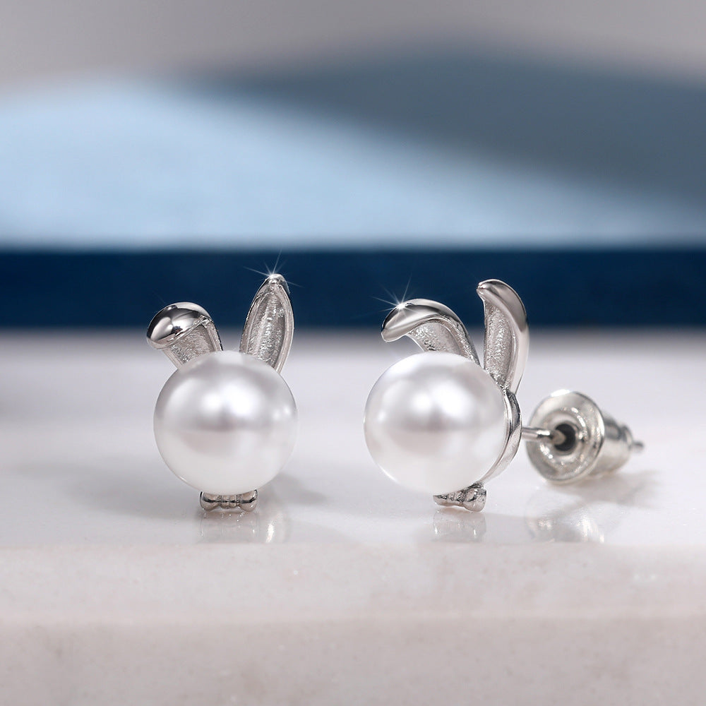 Cat Ears Pearl Earrings