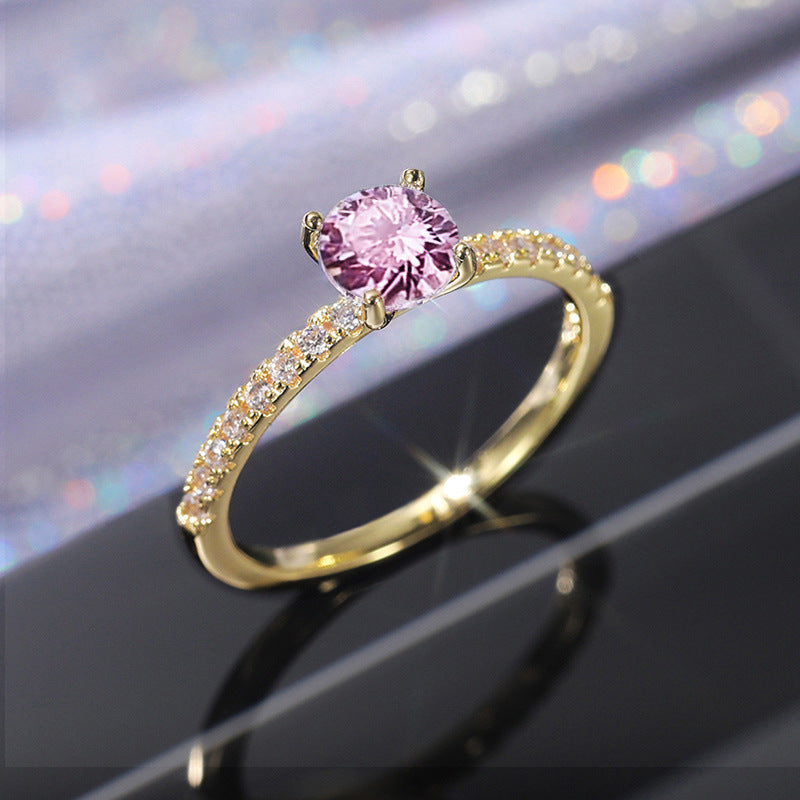 Pink Tourmaline & Diamond Ring