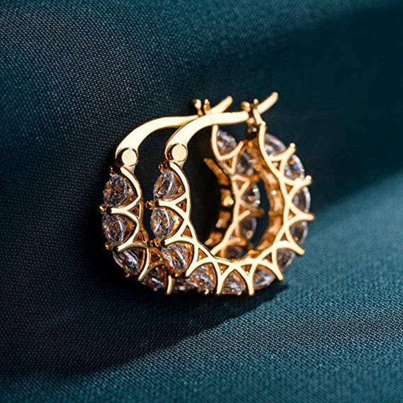 French Style Gold And Diamond Earrings
