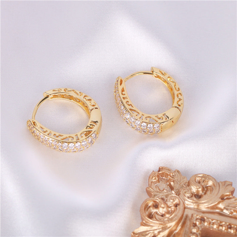 Willow Huggies Gold Diamond Earrings