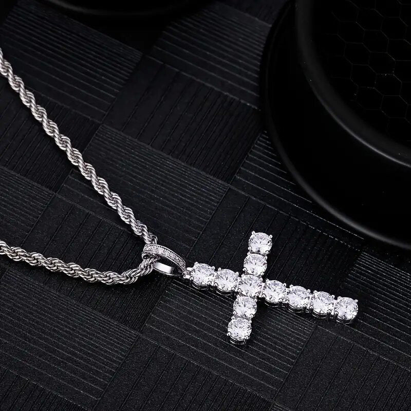 Silver Cross Pendant Necklace