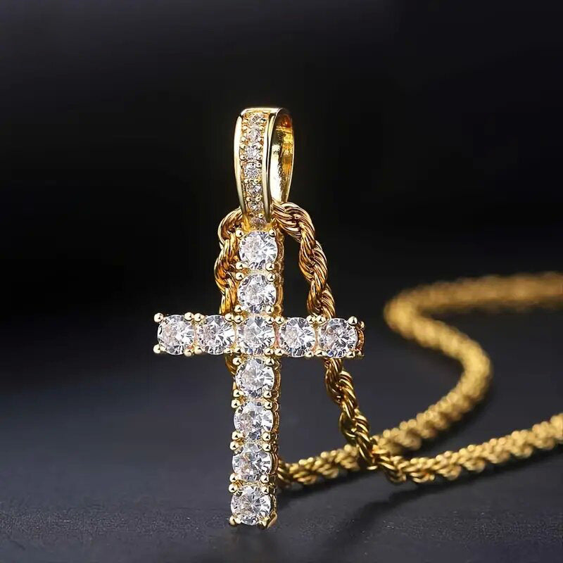 Golden Cross Pendant Necklace