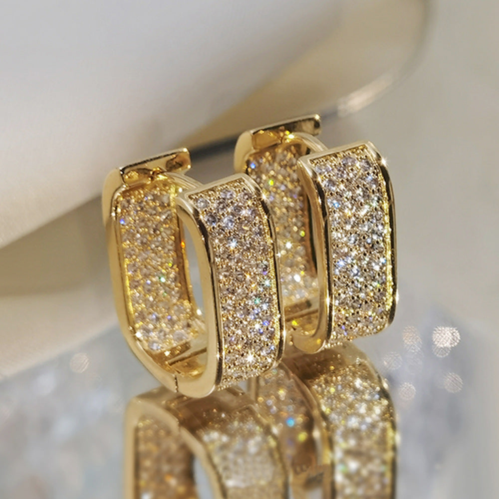 Diamond And Gold Hoop Earrings