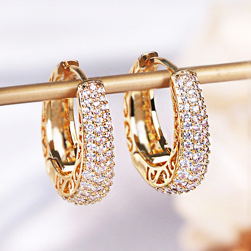 Willow Huggies Gold Diamond Earrings