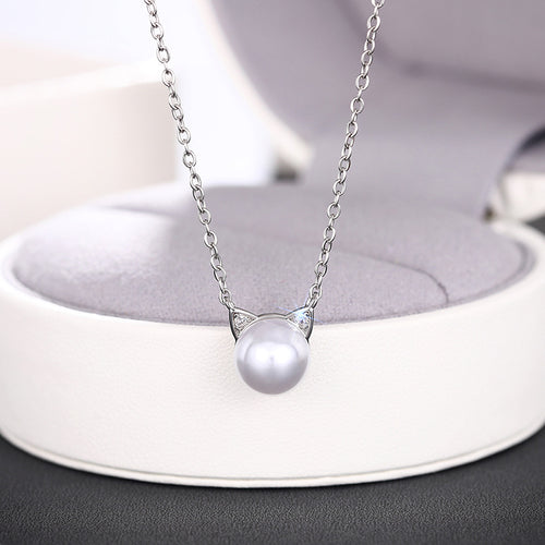 Cat Ears Pearl Necklace