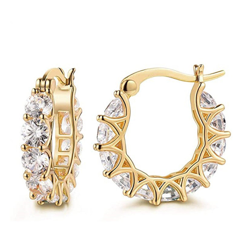 French Style Gold And Diamond Earrings