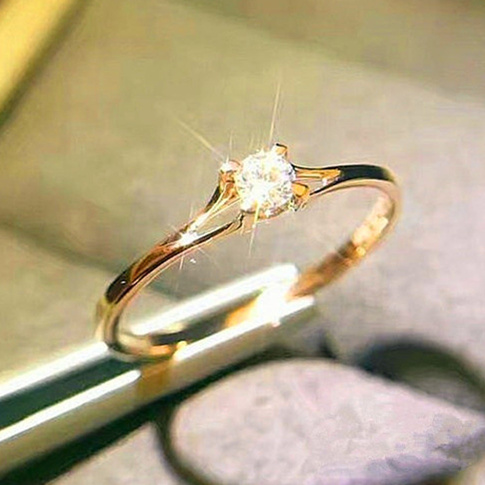 Classic Four-Prong Diamond Engagement Ring