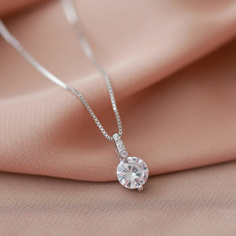 Elegant Silver Diamond Necklace