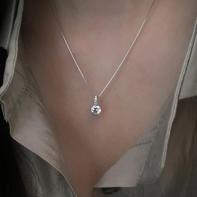 Elegant Silver Diamond Necklace