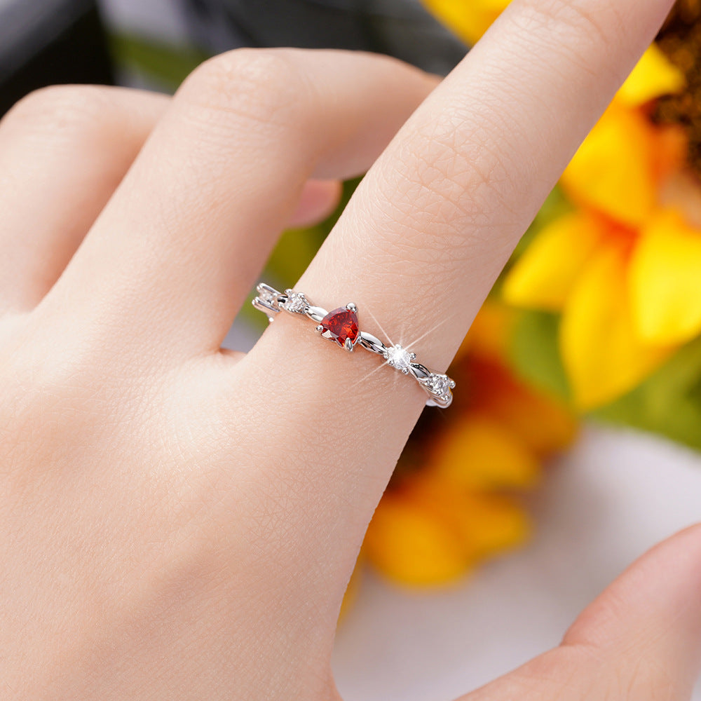 Heart-Shaped Ruby White Gold Ring