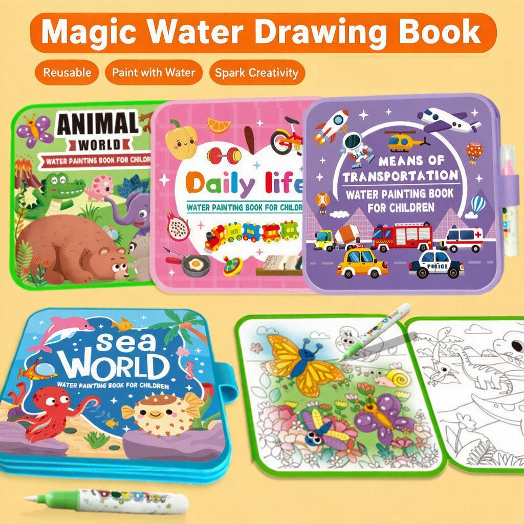 DoodleDry™ | Mess-Free Reusable Magic Watercolor Book for Kids