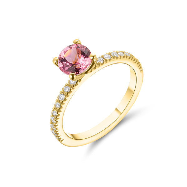 Pink Tourmaline & Diamond Ring